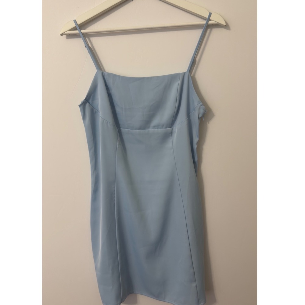 Forever 21 Dress Blue Mini Slip Spaghetti Strap Summer‎ Wedding Satin Small